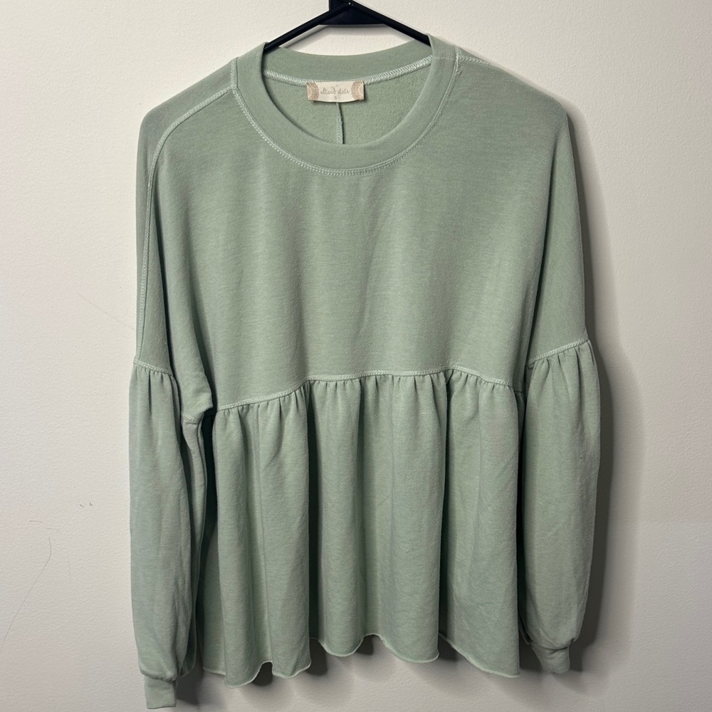 Altered State Light Green Peplum Sweatshirt